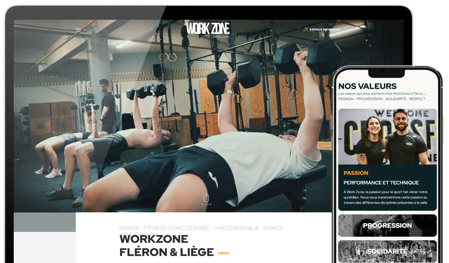 Réalisation Workzone — Site vitrine